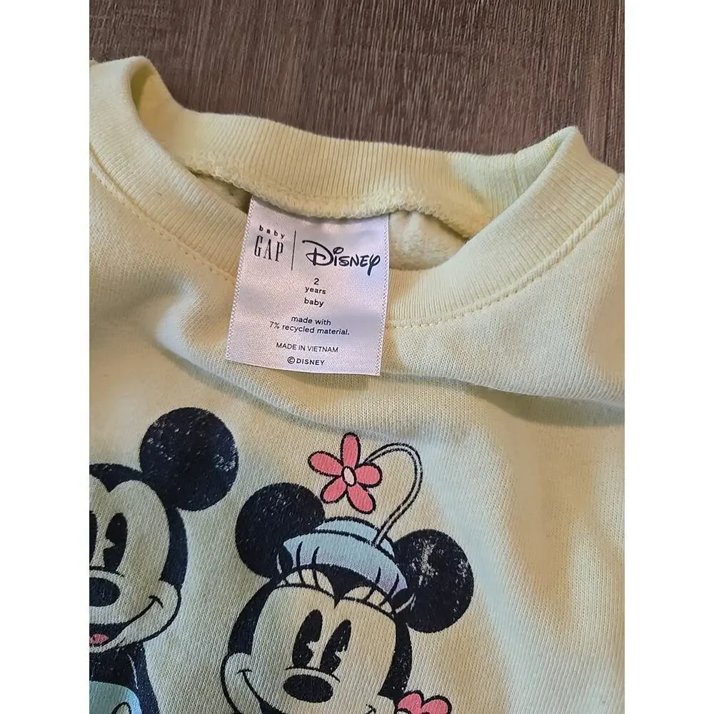 Gap Kids Yellow Minnie Mouse Sweatshirt 2 & Sweatpants size 3 Pre Owned